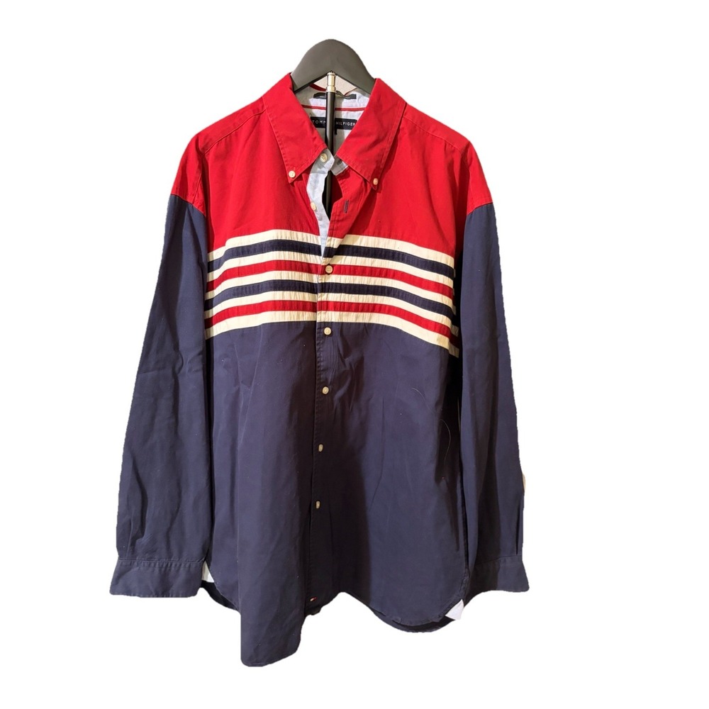 TOMMY HILFIGER PLAID RED SHIRT SIZE XL LONG SLEEVE